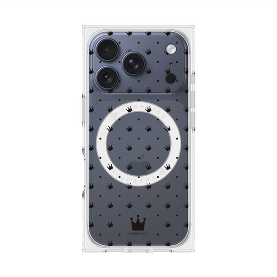 Premium Square Case with MagSafe［ Small Stripe - Red × Black ］