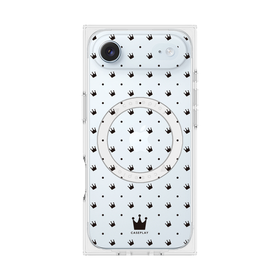 Premium Square Case with MagSafe［ Small Stripe - Red × Black ］