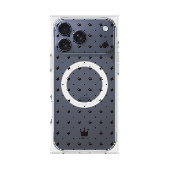 Premium Square Case with MagSafe［ Small Stripe - Red × Black ］