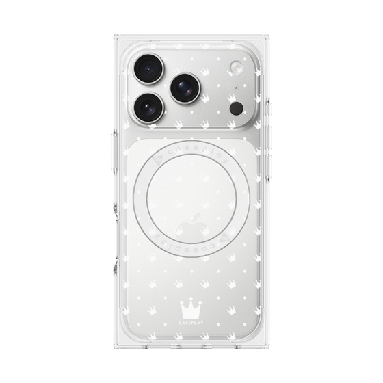 Premium Square Case with MagSafe［ CASEPLAY Crown Dots White ］