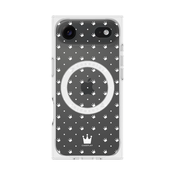 Premium Square Case with MagSafe［ CASEPLAY Crown Dots White ］