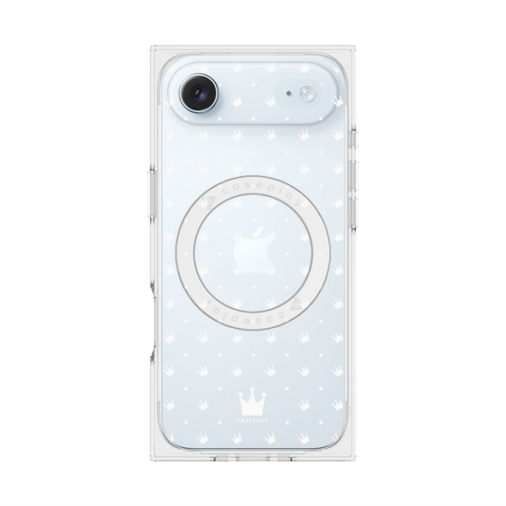 Premium Square Case with MagSafe［ CASEPLAY Crown Dots White ］