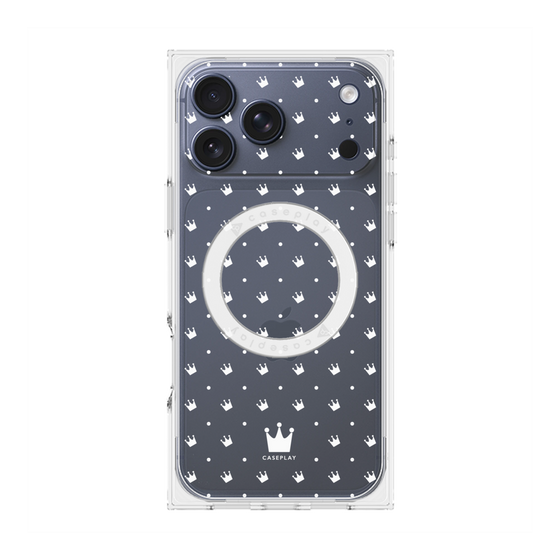 Premium Square Case with MagSafe［ CASEPLAY Crown Dots White ］