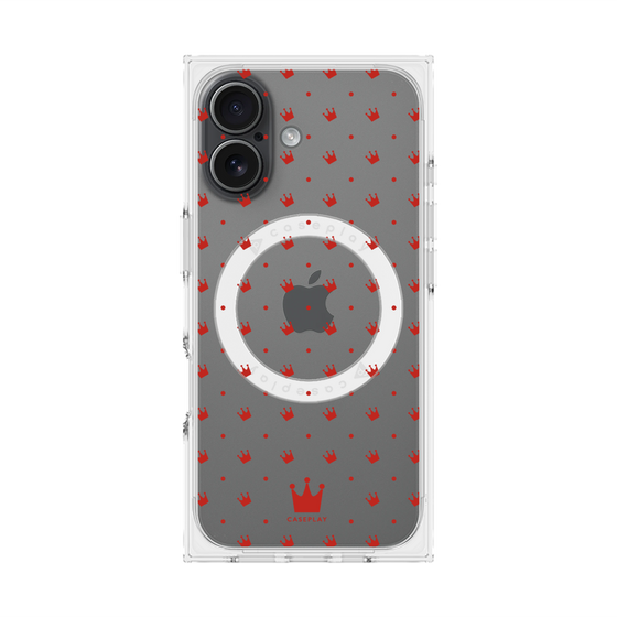 Premium Square Case with MagSafe［ CASEPLAY Crown Dots Red ］