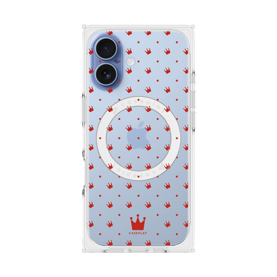 Premium Square Case with MagSafe［ CASEPLAY Crown Dots Red ］