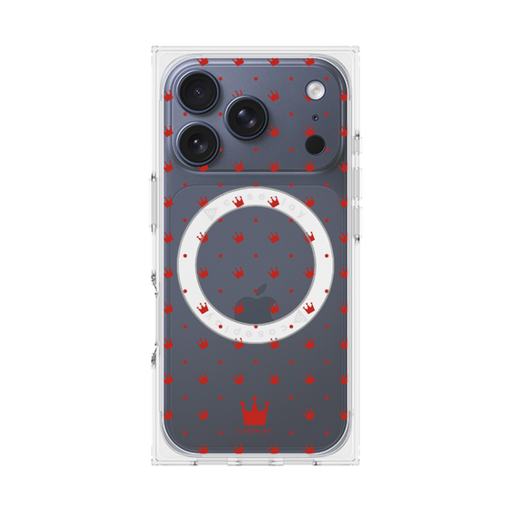 Premium Square Case with MagSafe［ CASEPLAY Crown Dots Red ］