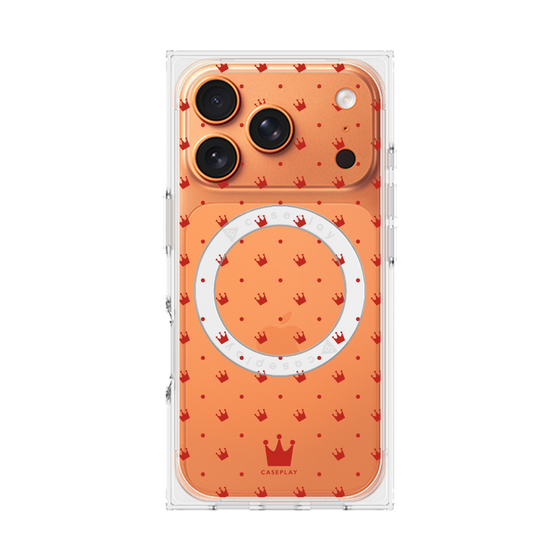 Premium Square Case with MagSafe［ CASEPLAY Crown Dots Red ］