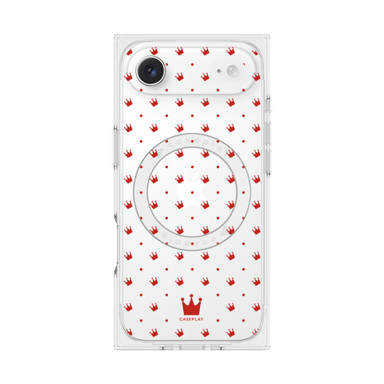 Premium Square Case with MagSafe［ CASEPLAY Crown Dots Red ］