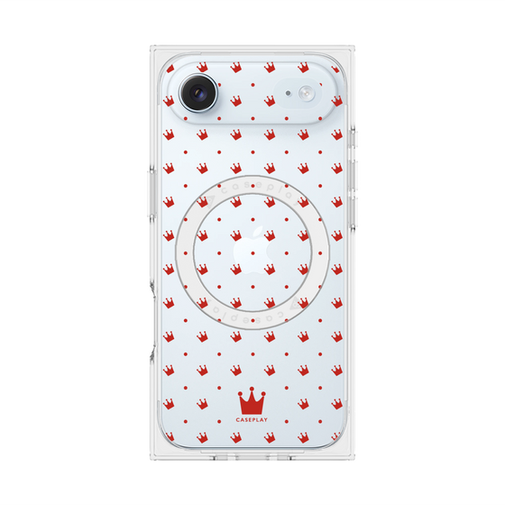 Premium Square Case with MagSafe［ CASEPLAY Crown Dots Red ］