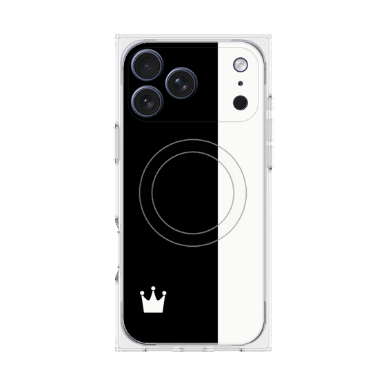 Premium Square Case with MagSafe［ CASEPLAY Bi-Colors Black & White ］