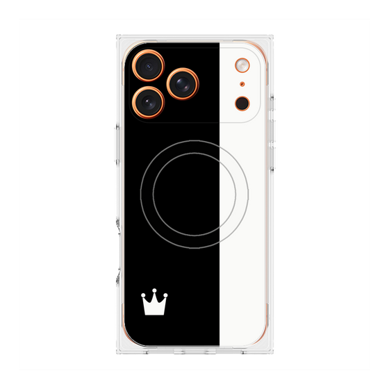 Premium Square Case with MagSafe［ CASEPLAY Bi-Colors Black & White ］