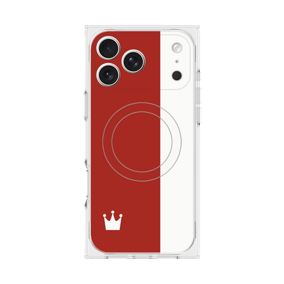 Premium Square Case with MagSafe［ CASEPLAY Bi-Colors Red & White ］