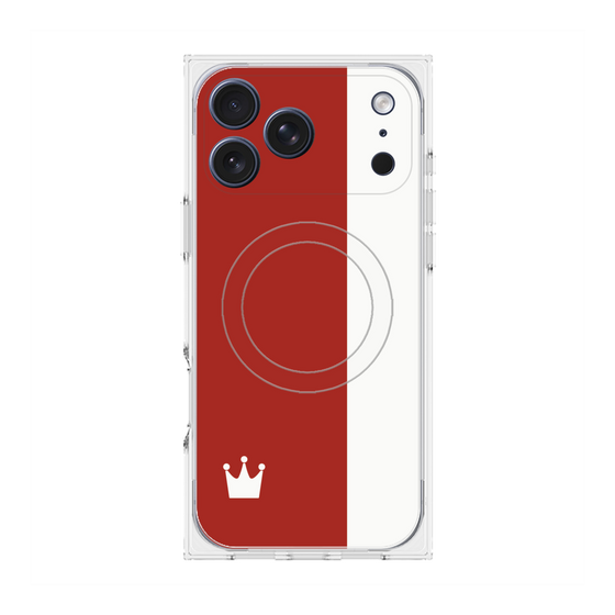 Premium Square Case with MagSafe［ CASEPLAY Bi-Colors Red & White ］