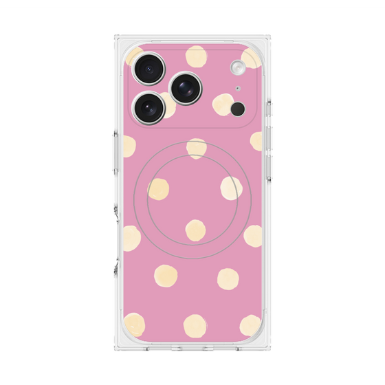 Premium Square Case with MagSafe［ Watercolor Dots Retro Color - Pink ］