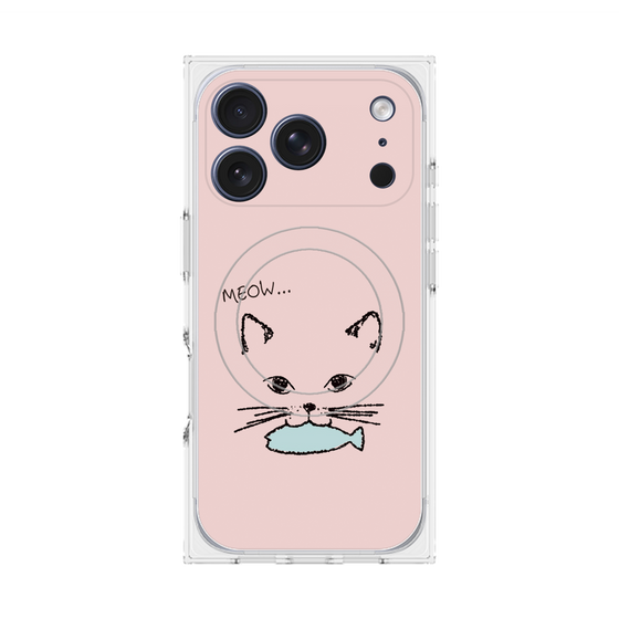 Premium Square Case with MagSafe［ Very Greedy Cat - Pink ］