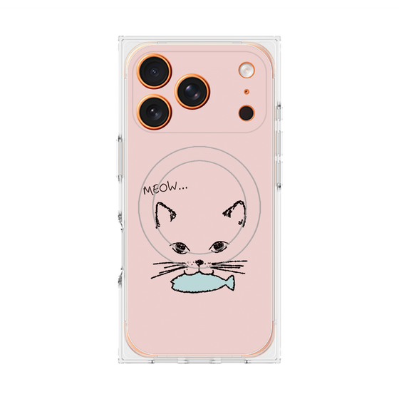 Premium Square Case with MagSafe［ Very Greedy Cat - Pink ］