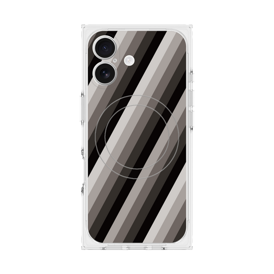 Premium Square Case with MagSafe［ Middle Stripe - Black ］