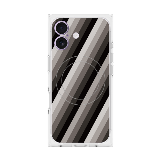 Premium Square Case with MagSafe［ Middle Stripe - Black ］