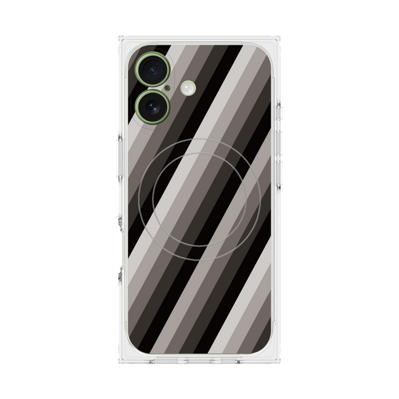 Premium Square Case with MagSafe［ Middle Stripe - Black ］