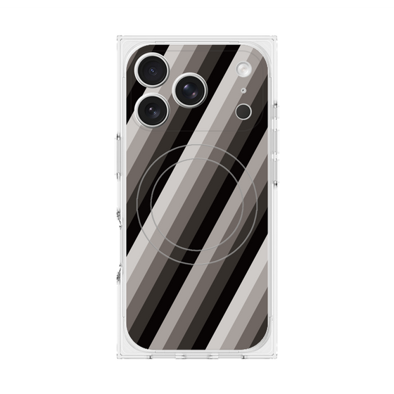 Premium Square Case with MagSafe［ Middle Stripe - Black ］