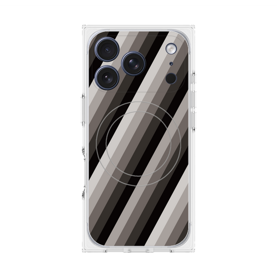 Premium Square Case with MagSafe［ Middle Stripe - Black ］