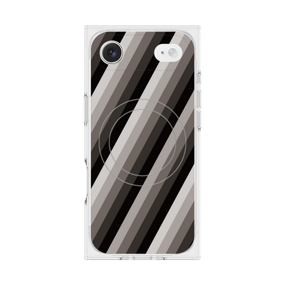 Premium Square Case with MagSafe［ Middle Stripe - Black ］