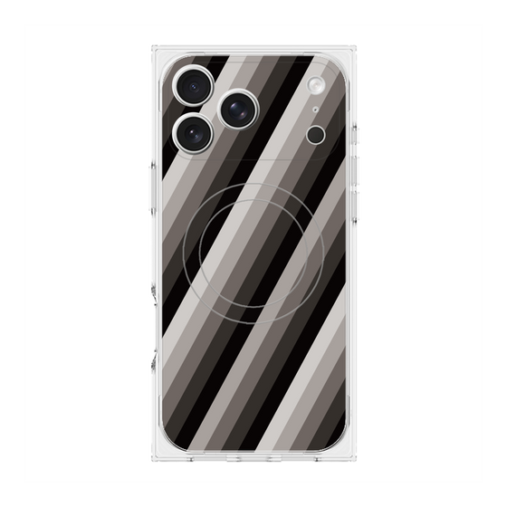 Premium Square Case with MagSafe［ Middle Stripe - Black ］