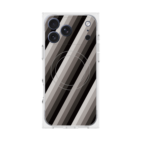 Premium Square Case with MagSafe［ Middle Stripe - Black ］