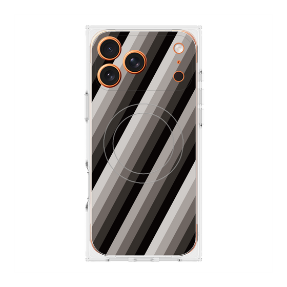 Premium Square Case with MagSafe［ Middle Stripe - Black ］