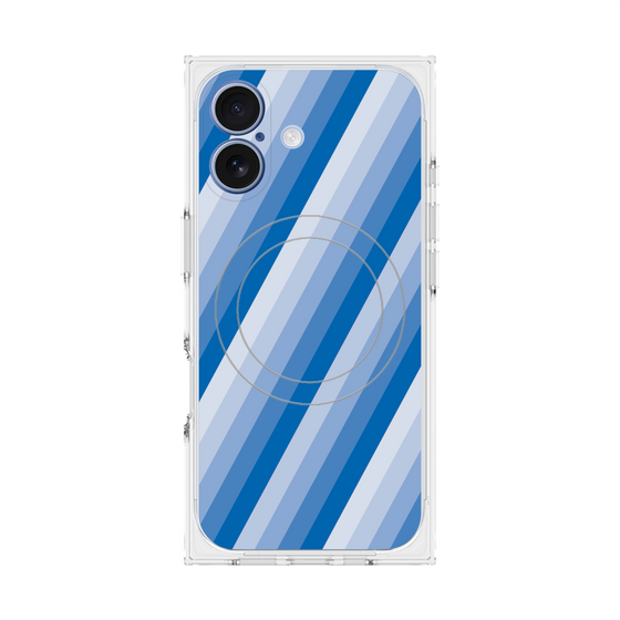 Premium Square Case with MagSafe［ Middle Stripe - Blue ］