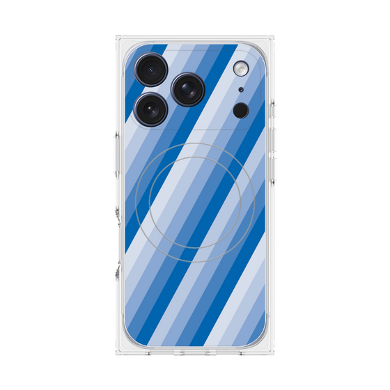 Premium Square Case with MagSafe［ Middle Stripe - Blue ］