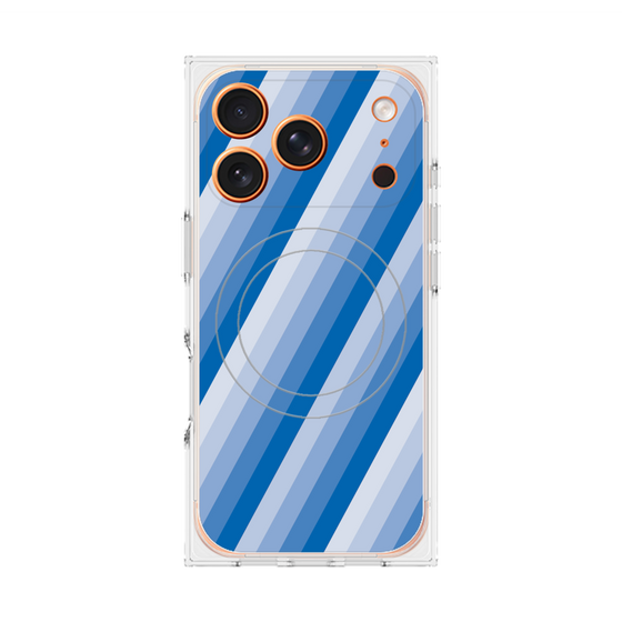 Premium Square Case with MagSafe［ Middle Stripe - Blue ］