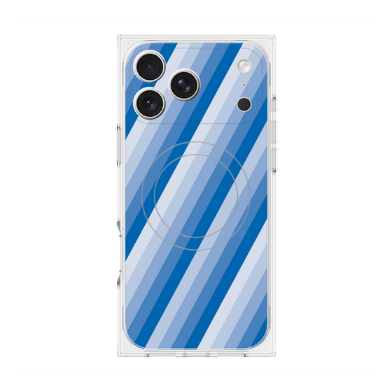 Premium Square Case with MagSafe［ Middle Stripe - Blue ］