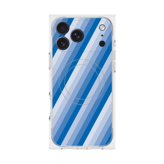 Premium Square Case with MagSafe［ Middle Stripe - Blue ］