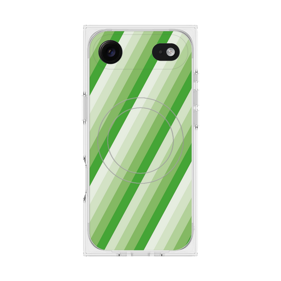 Premium Square Case with MagSafe［ Middle Stripe - Green ］
