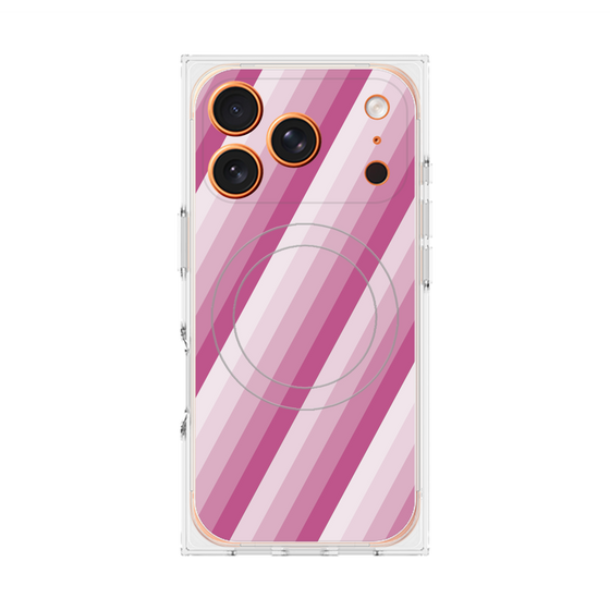 Premium Square Case with MagSafe［ Middle Stripe - Pink ］