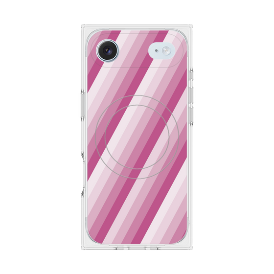 Premium Square Case with MagSafe［ Middle Stripe - Pink ］