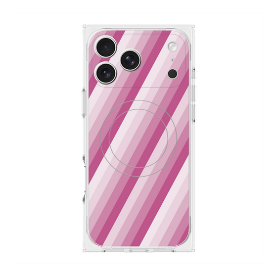 Premium Square Case with MagSafe［ Middle Stripe - Pink ］