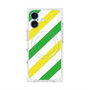 Premium Square Case with MagSafe［ Big Stripe - Green × Yellow ］