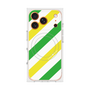 Premium Square Case with MagSafe［ Big Stripe - Green × Yellow ］