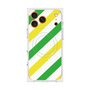 Premium Square Case with MagSafe［ Big Stripe - Green × Yellow ］