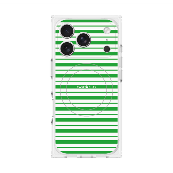 Premium Square Case with MagSafe［ Small Border - Green ］