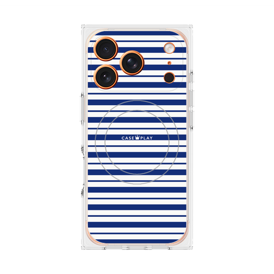 Premium Square Case with MagSafe［ Small Border - Navy ］