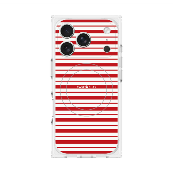 Premium Square Case with MagSafe［ Small Border - Red ］