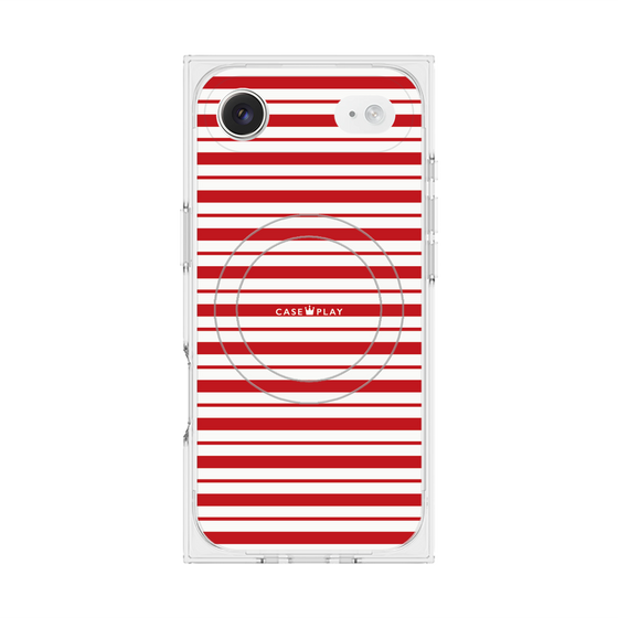 Premium Square Case with MagSafe［ Small Border - Red ］