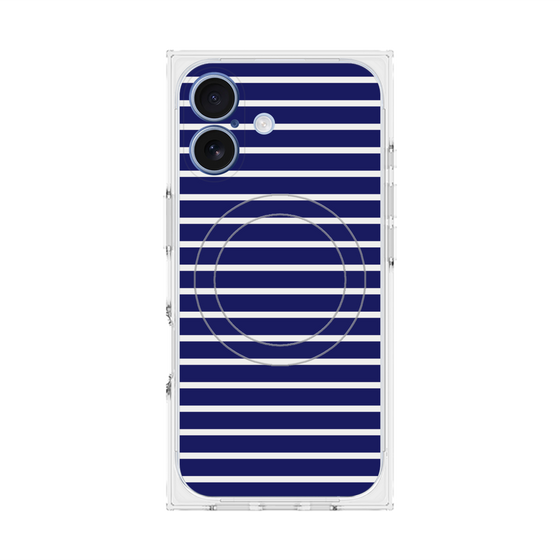 Premium Square Case with MagSafe［ Middle Border - Blue ］