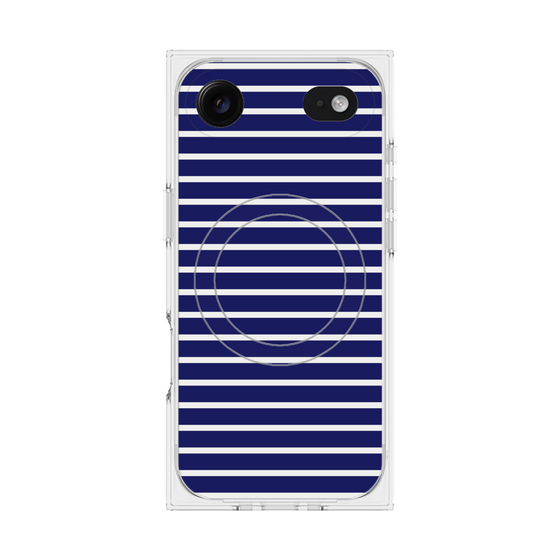 Premium Square Case with MagSafe［ Middle Border - Blue ］