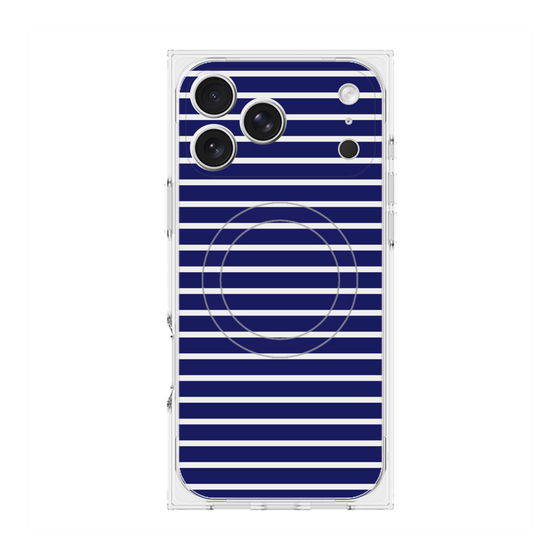 Premium Square Case with MagSafe［ Middle Border - Blue ］