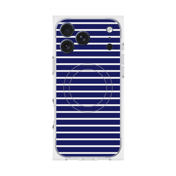 Premium Square Case with MagSafe［ Middle Border - Blue ］