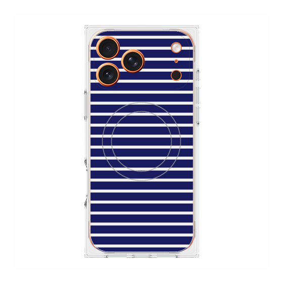 Premium Square Case with MagSafe［ Middle Border - Blue ］